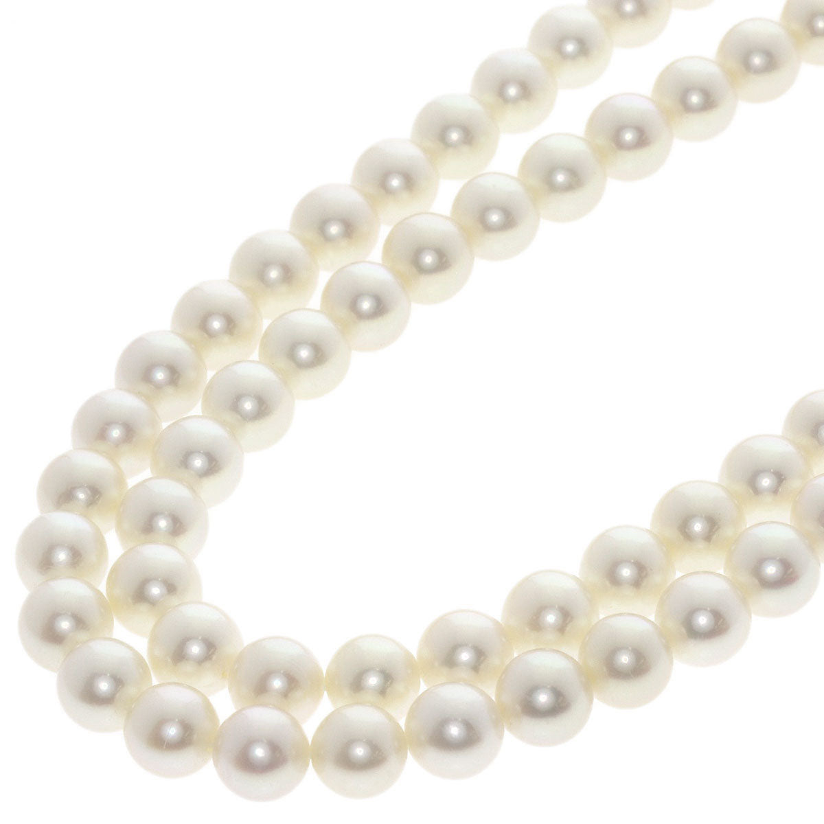 MIKIMOTO Pearl Pearl Emerald 2 strands Necklace K14 White Gold Ladies [Used]