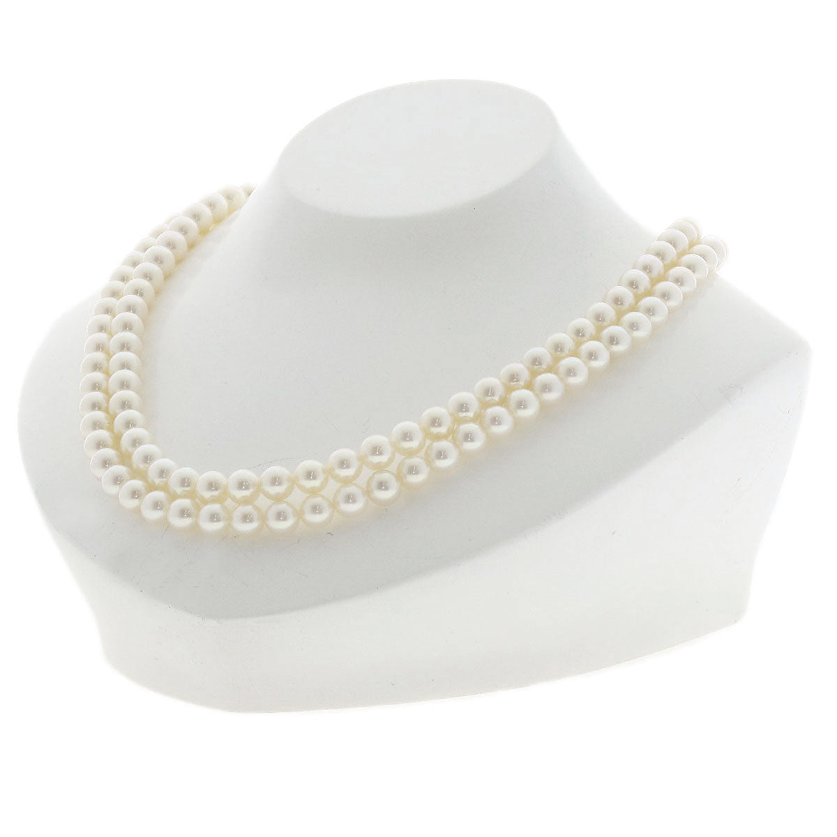 MIKIMOTO Pearl Pearl Emerald 2 strands Necklace K14 White Gold Ladies [Used]