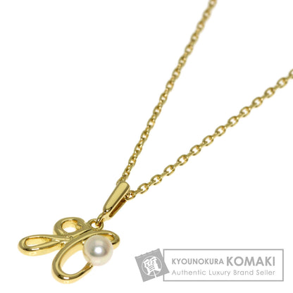 MIKIMOTO Pearl Pearl Initial K Necklace K18 Yellow Gold Ladies [Used]