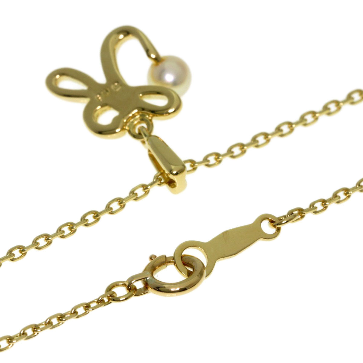 MIKIMOTO Pearl Pearl Initial K Necklace K18 Yellow Gold Ladies [Used]