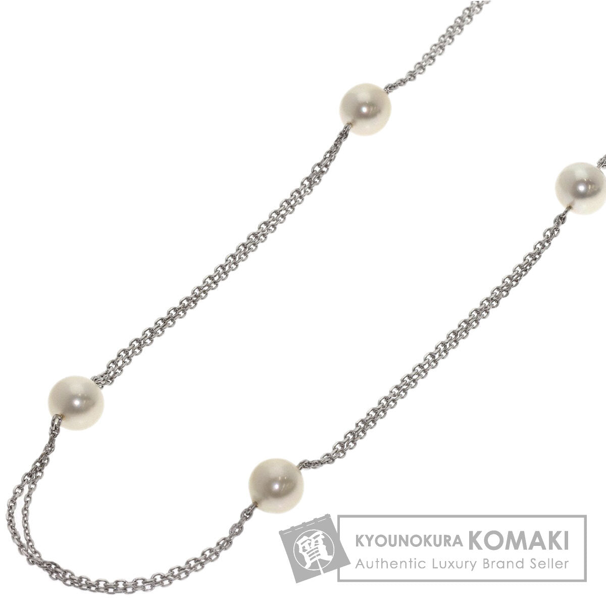 MIKIMOTO Station Pearl Pearl Necklace K14 White Gold Ladies [Used]