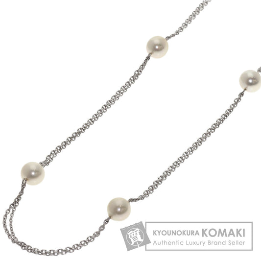 MIKIMOTO Station Pearl Pearl Necklace K14 White Gold Ladies [Used]