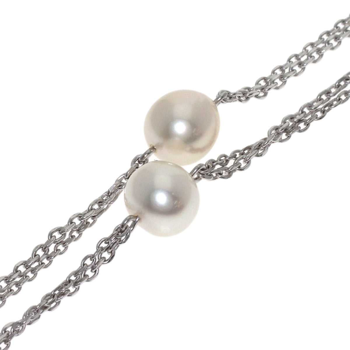 MIKIMOTO Station Pearl Pearl Necklace K14 White Gold Ladies [Used]