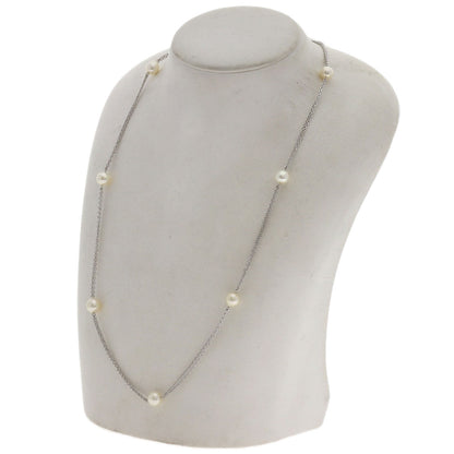 MIKIMOTO Station Pearl Pearl Necklace K14 White Gold Ladies [Used]