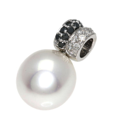 Pearl Pearl Diamond AUTORE Pendant top K18 White Gold 4.5g　Ladies