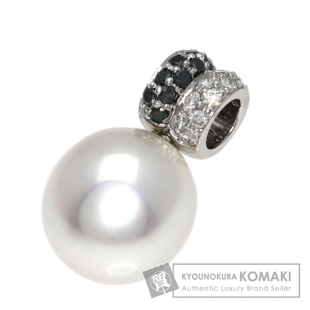 Pearl Pearl Diamond AUTORE Pendant top K18 White Gold 4.5g　Ladies