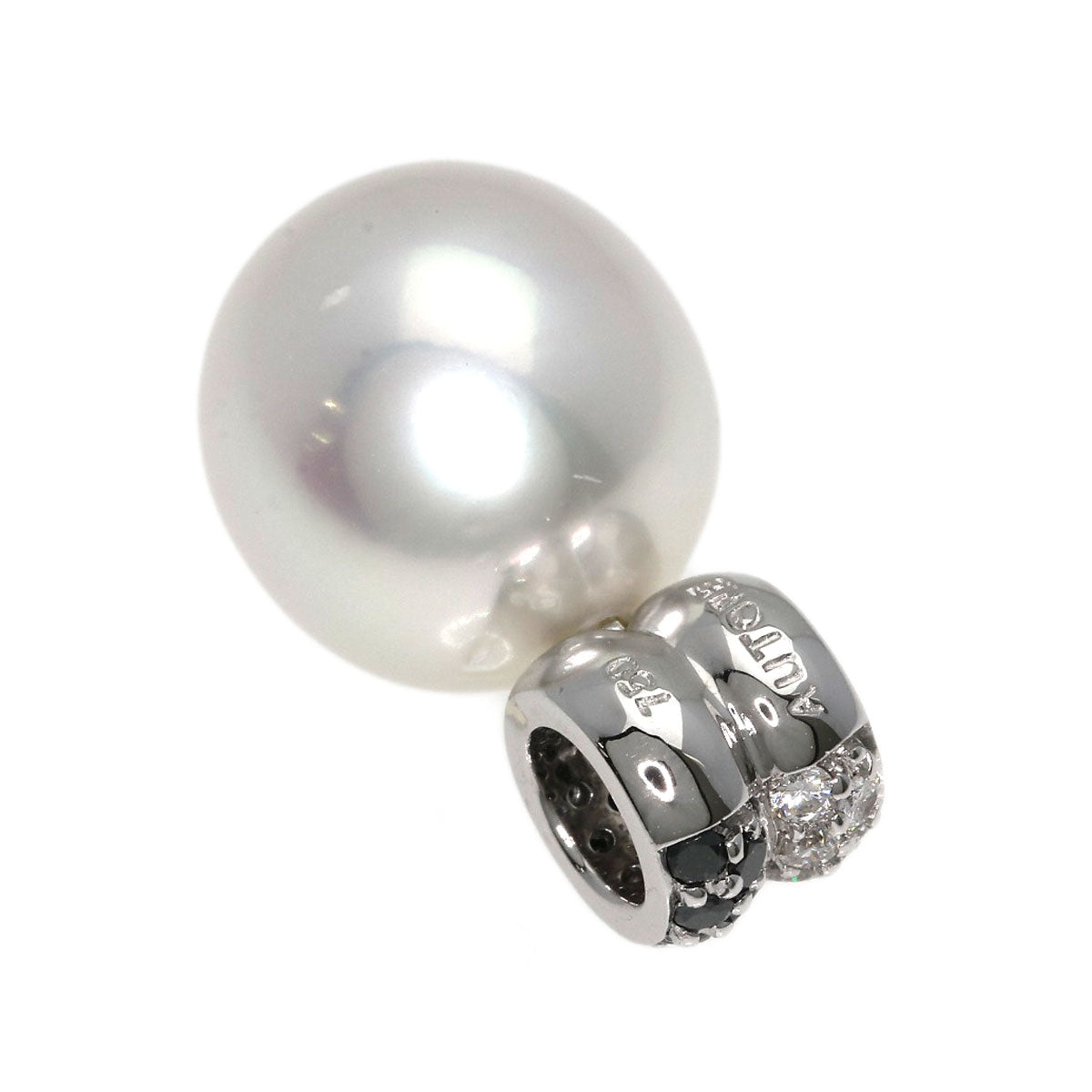 Pearl Pearl Diamond AUTORE Pendant top K18 White Gold 4.5g　Ladies