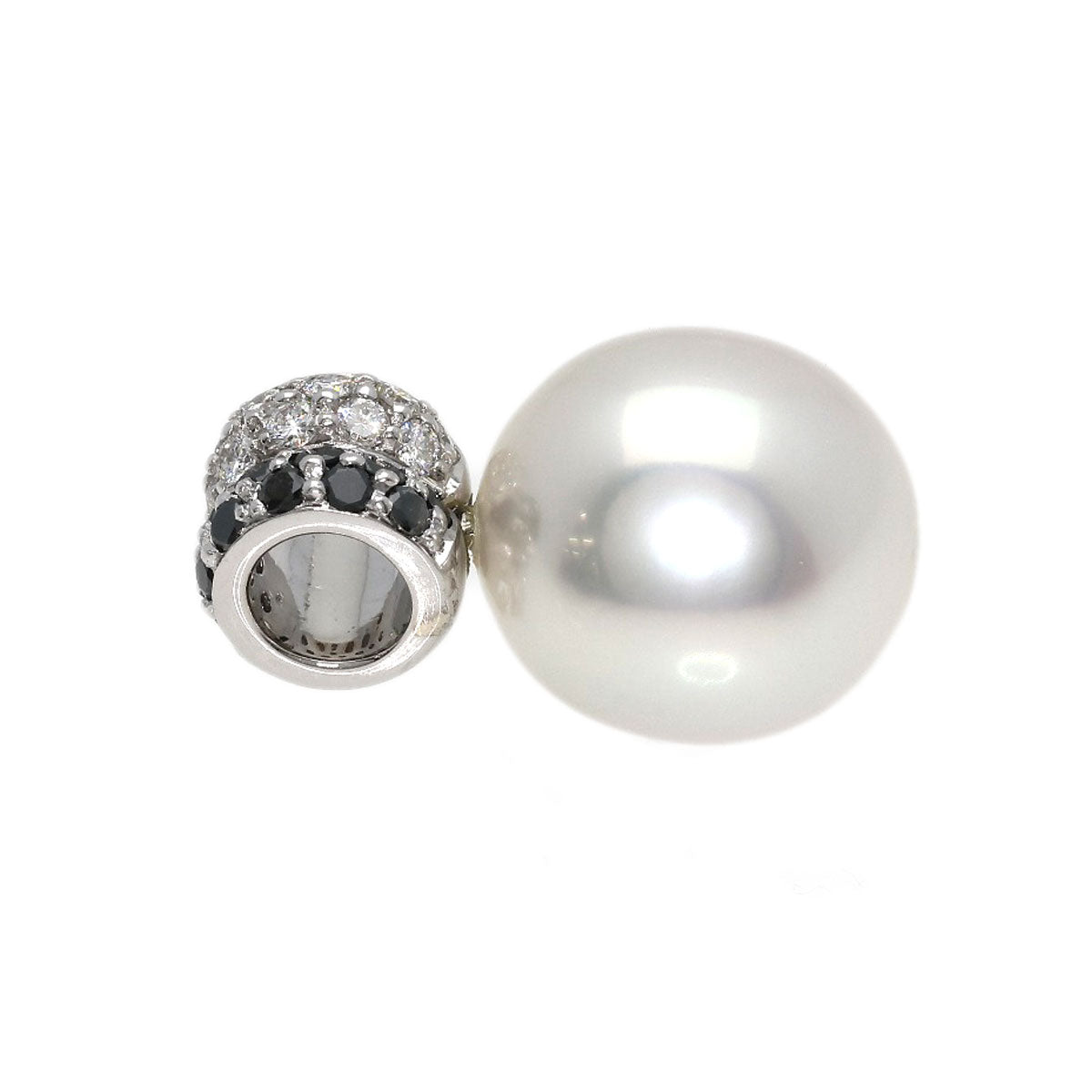 Pearl Pearl Diamond AUTORE Pendant top K18 White Gold 4.5g　Ladies