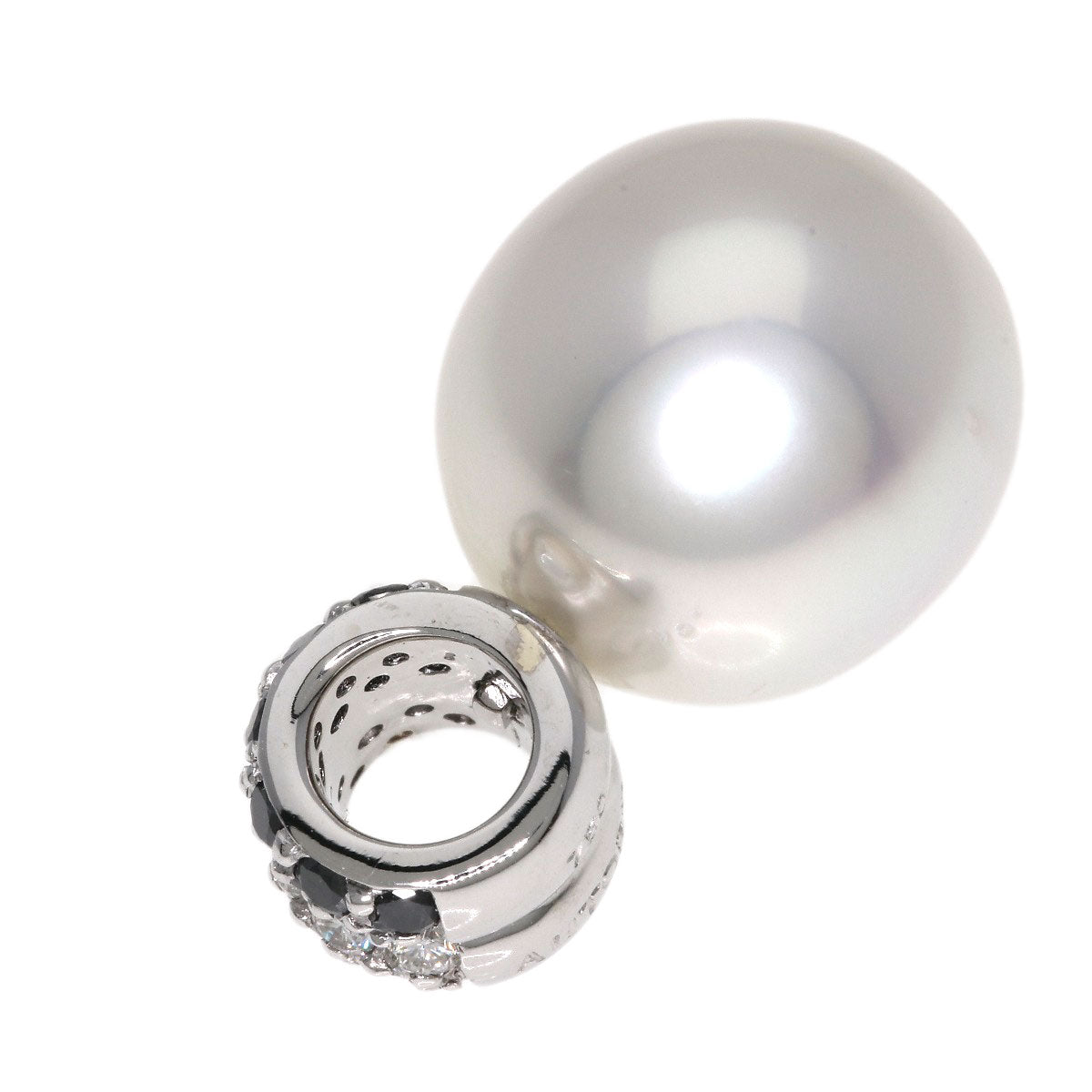 Pearl Pearl Diamond AUTORE Pendant top K18 White Gold 4.5g　Ladies
