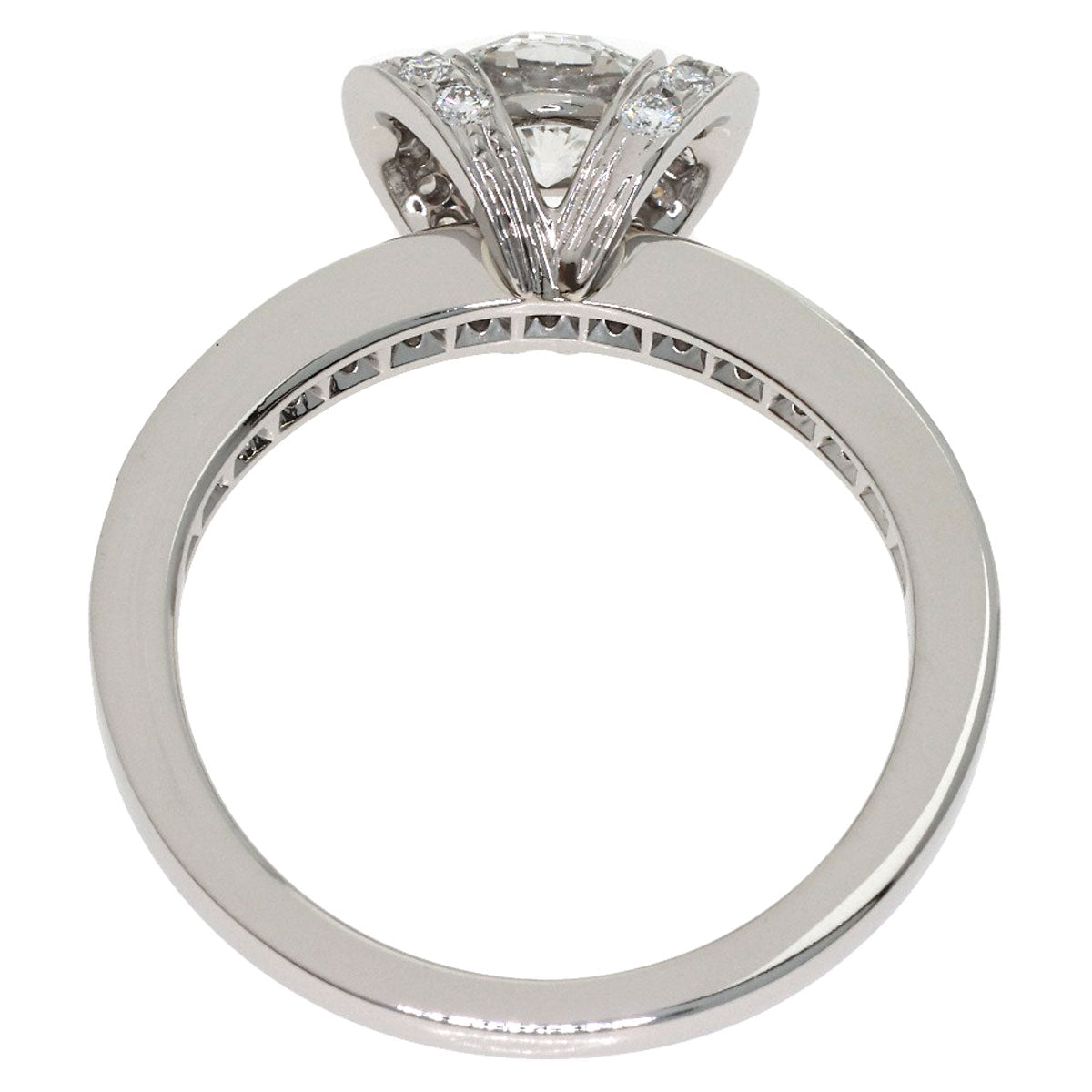 TIFFANY&Co. Ribbon Diamond Ring Platinum PT950 Ladies [Used]