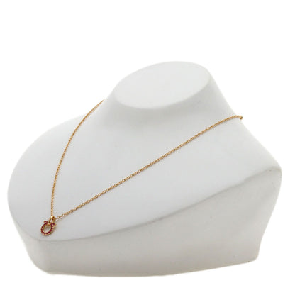 Salvatore Ferragamo Gancini Pink Sapphire Necklace K18 Pink Gold Ladies [Used]