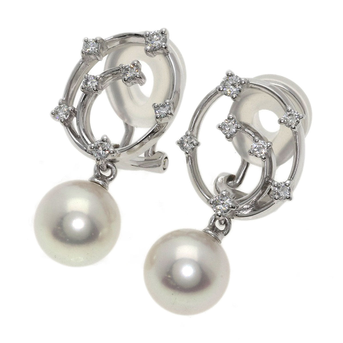 TASAKI Pearl Pearl Diamond Earring Platinum PT900 Ladies [Used]