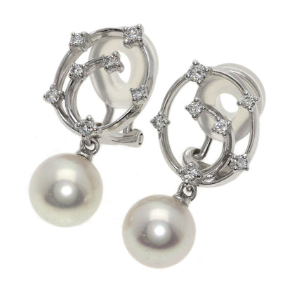 TASAKI Pearl Pearl Diamond Earring Platinum PT900 Ladies [Used]