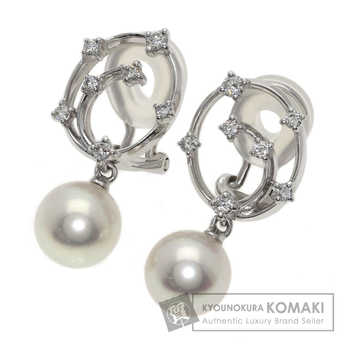 TASAKI Pearl Pearl Diamond Earring Platinum PT900 Ladies [Used]