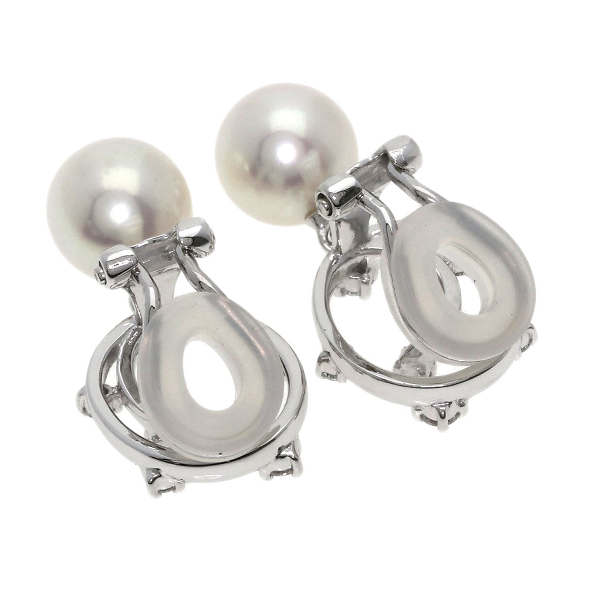 TASAKI Pearl Pearl Diamond Earring Platinum PT900 Ladies [Used]