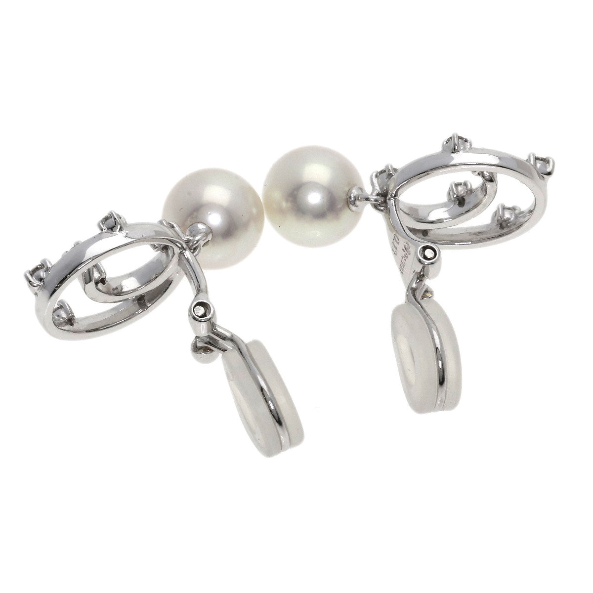 TASAKI Pearl Pearl Diamond Earring Platinum PT900 Ladies [Used]