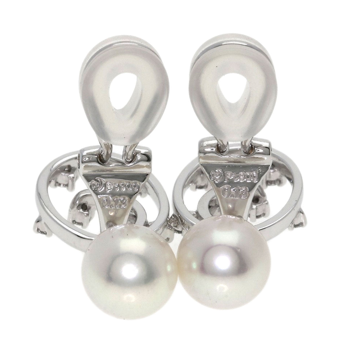 TASAKI Pearl Pearl Diamond Earring Platinum PT900 Ladies [Used]