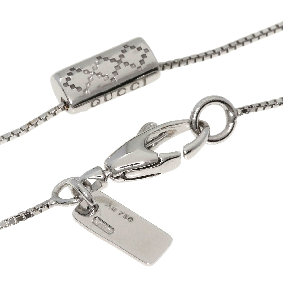 GUCCI Diamantissima Diamond Necklace K18 White Gold Ladies [Used]