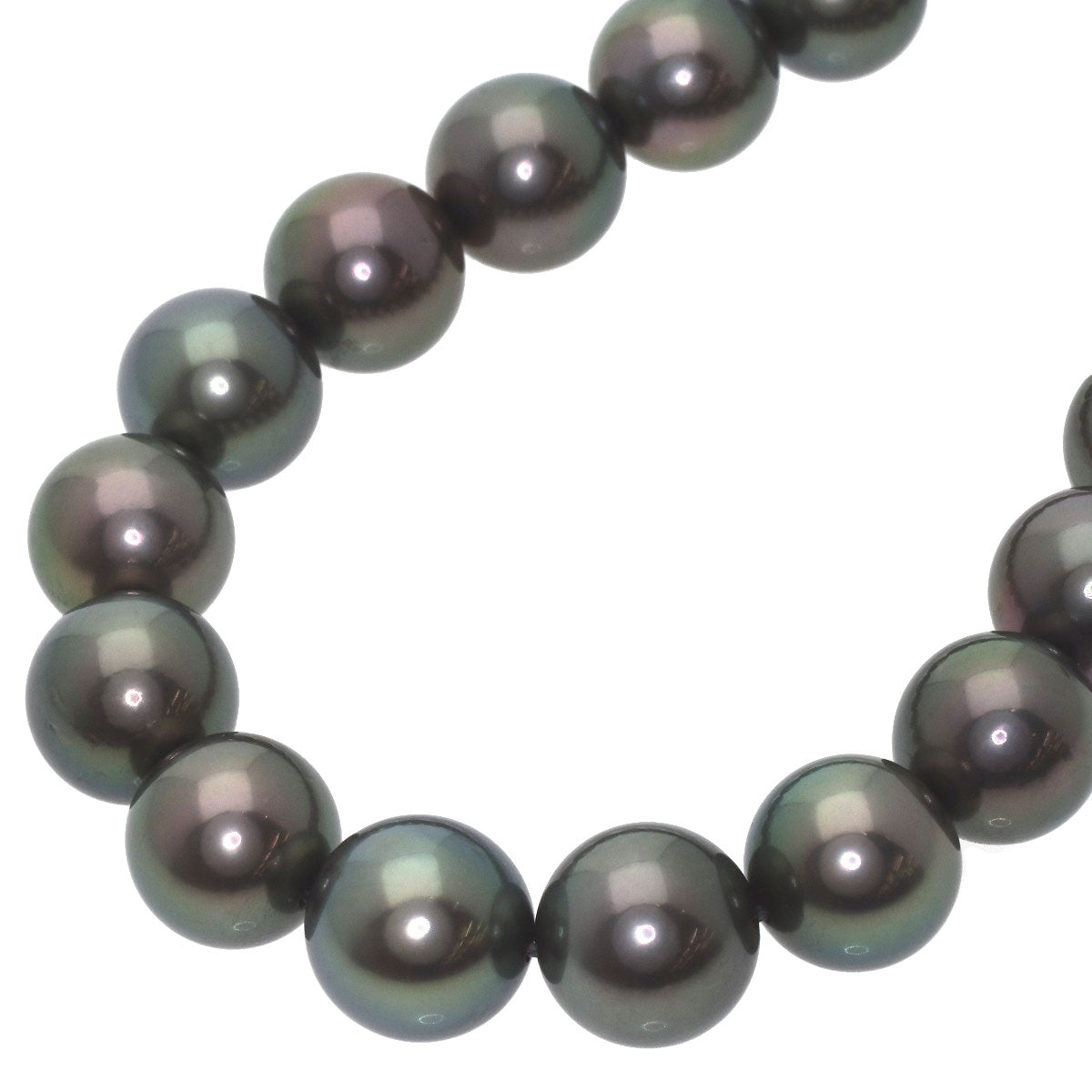MIKIMOTO Black Pearl with Pearl M charm Necklace K18 White Gold Ladies [Used]