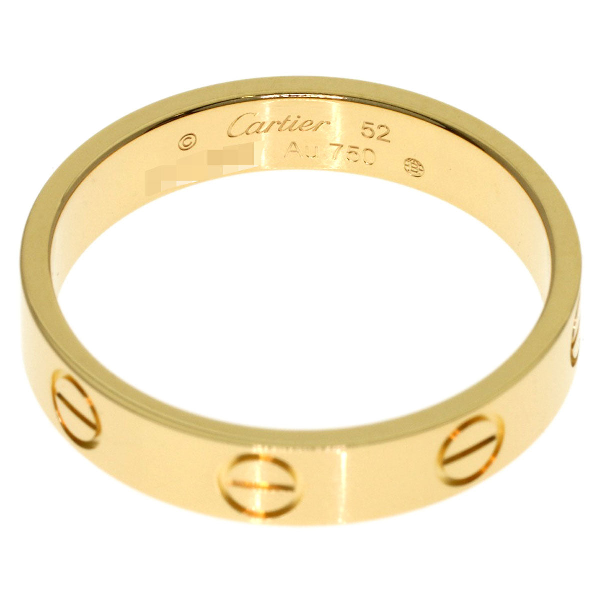CARTIER Mini love ring # 52 Ring K18 Yellow Gold Ladies [Used]