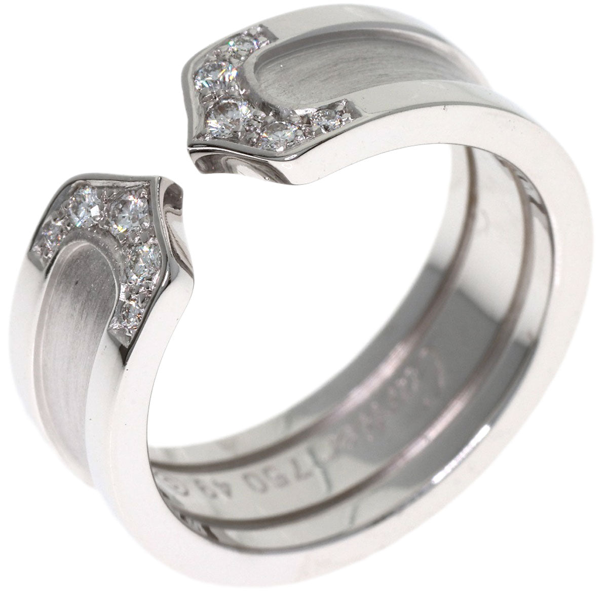 CARTIER C2 SM Diamond #49 Ring K18 White Gold Ladies [Used]