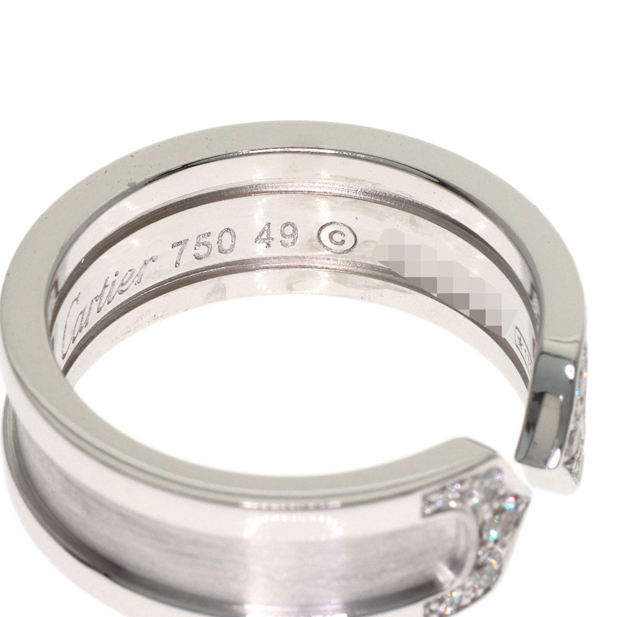 CARTIER C2 SM Diamond #49 Ring K18 White Gold Ladies [Used]