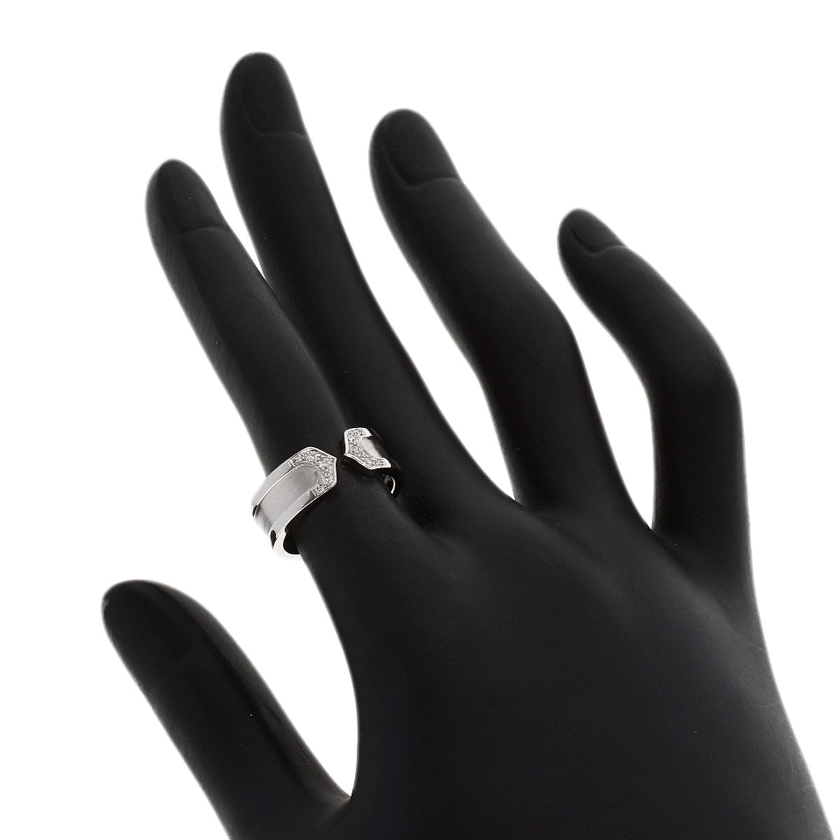 CARTIER C2 SM Diamond #49 Ring K18 White Gold Ladies [Used]