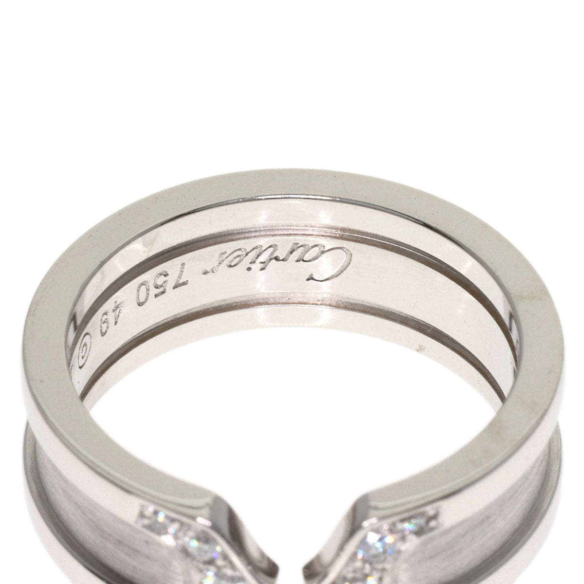 CARTIER C2 SM Diamond #49 Ring K18 White Gold Ladies [Used]