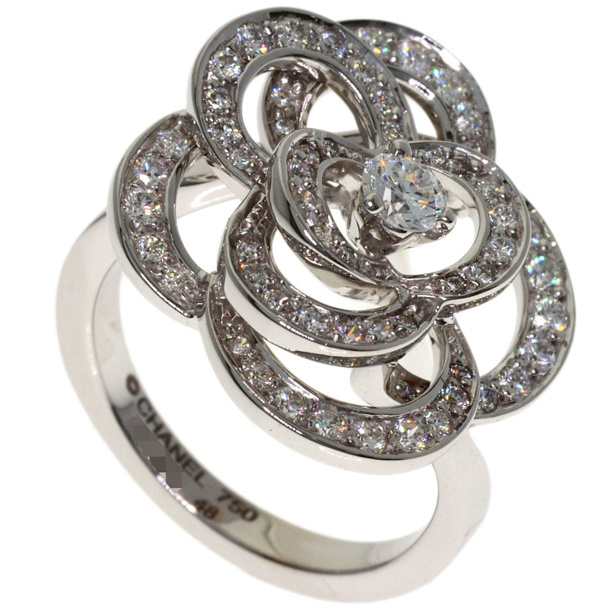 CHANEL Camellia Diamond #48 Ring K18 White Gold Ladies [Used]