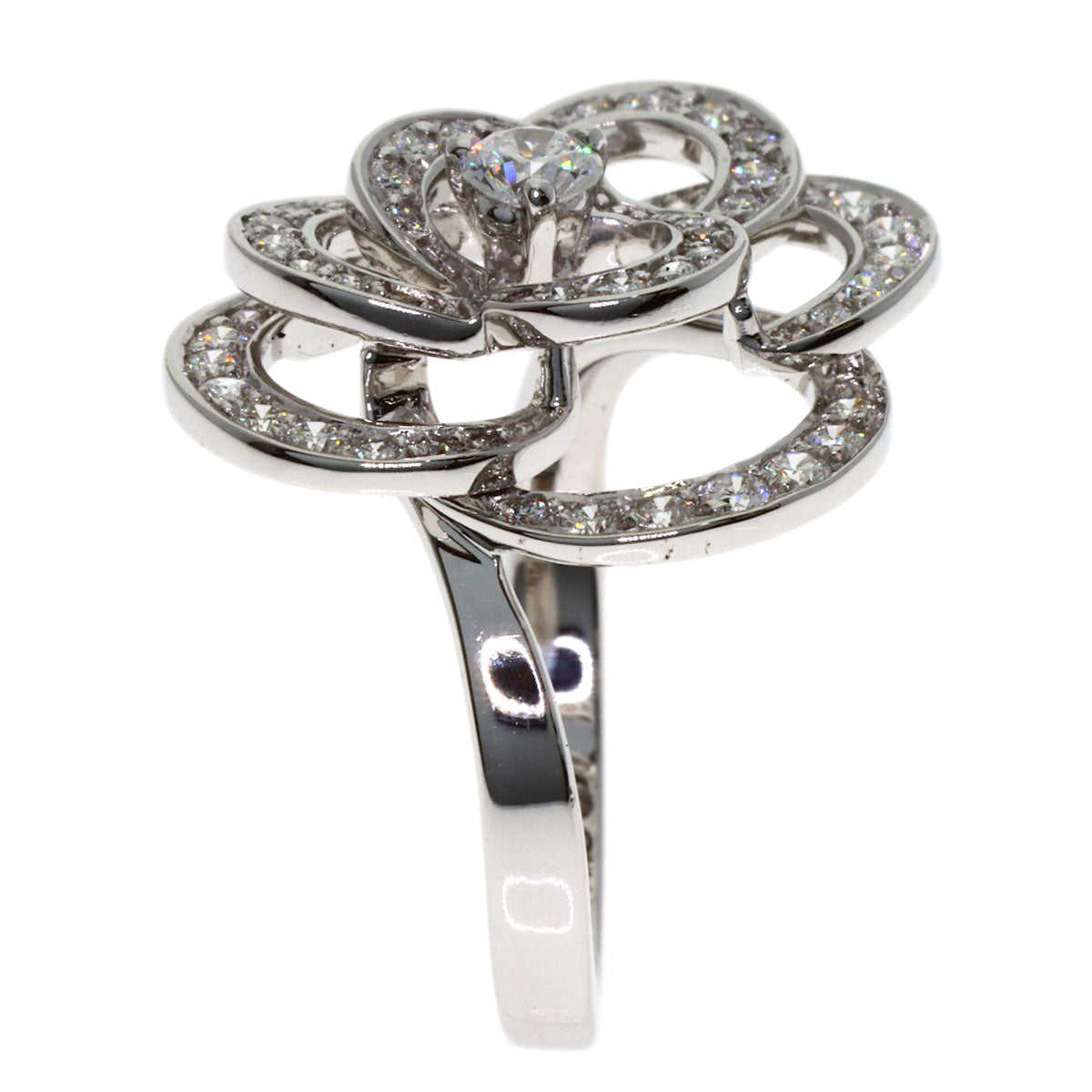 CHANEL Camellia Diamond #48 Ring K18 White Gold Ladies [Used]
