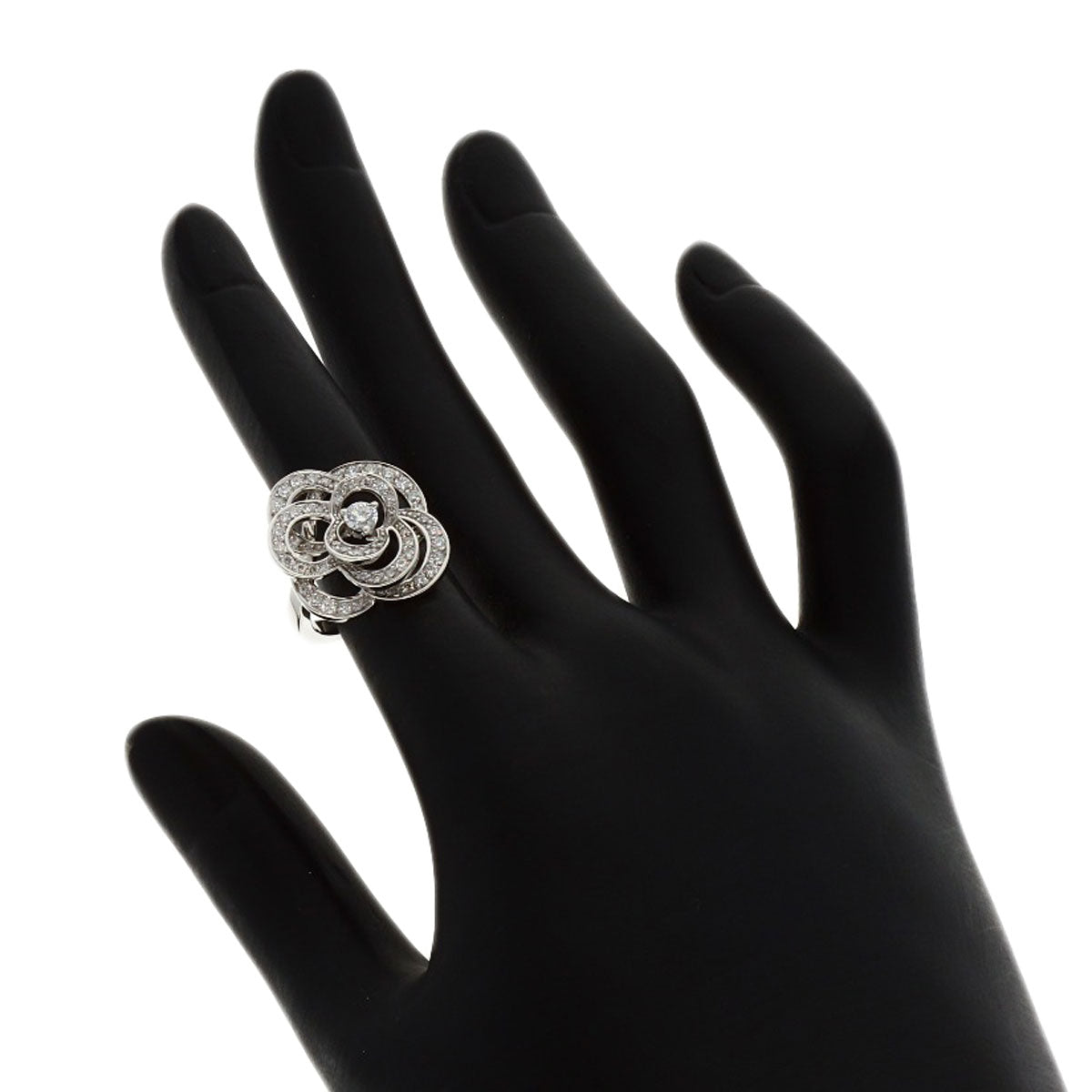 CHANEL Camellia Diamond #48 Ring K18 White Gold Ladies [Used]