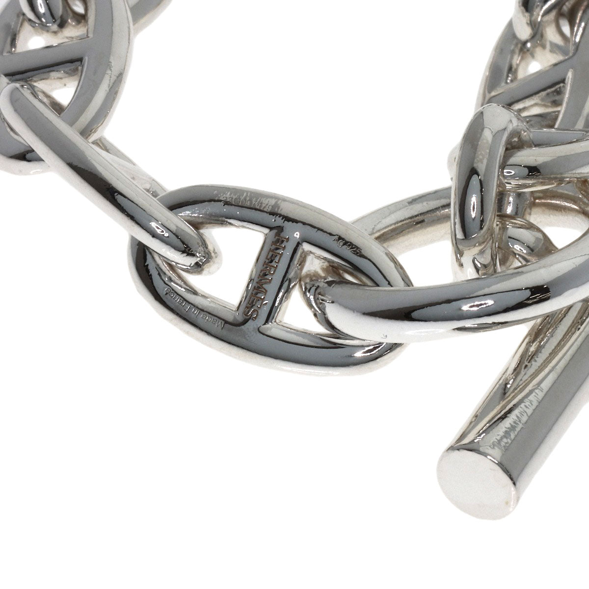 HERMES Chaine d'Ancre GM 12 frames Bracelet Silver Ladies [Used]
