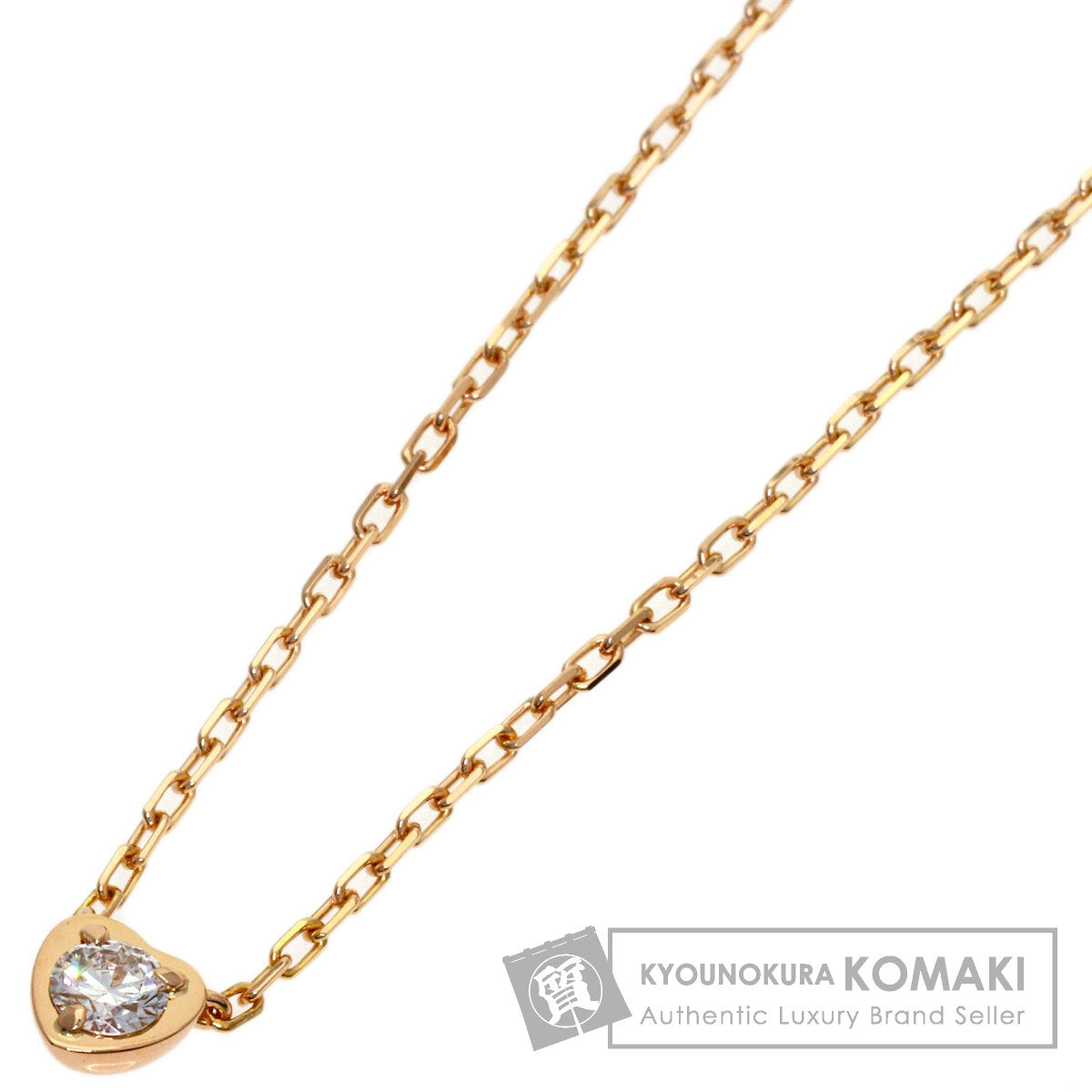 CARTIER Diamant Léger Heart Diamond Necklace K18 Pink Gold Ladies [Used]