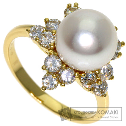 Ponte Vecchio Pearl Pearl Diamond Ring K18 Yellow Gold Ladies [Used]