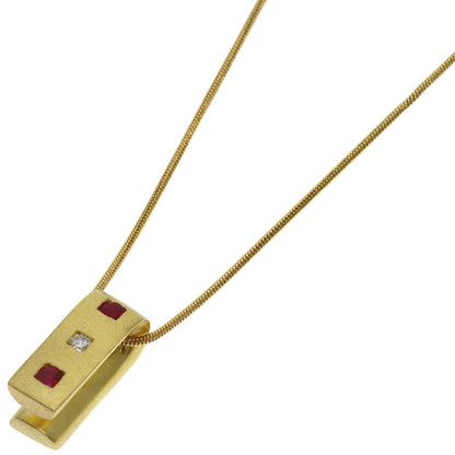 Damiani Ruby Diamond Necklace K18 Yellow Gold Ladies [Used]