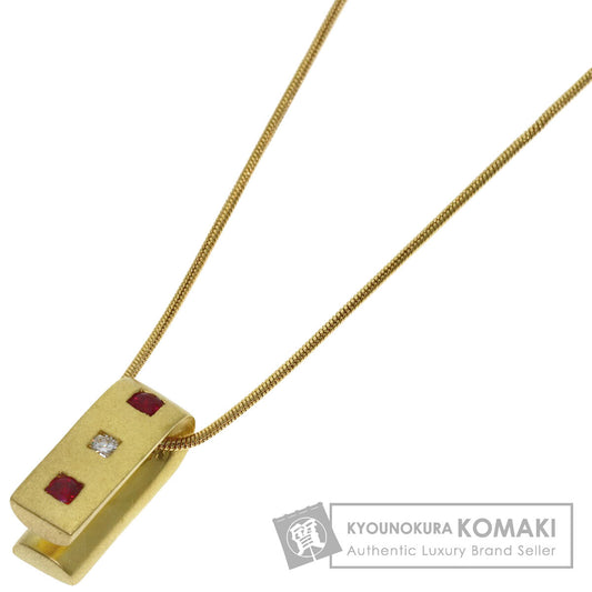 Damiani Ruby Diamond Necklace K18 Yellow Gold Ladies [Used]