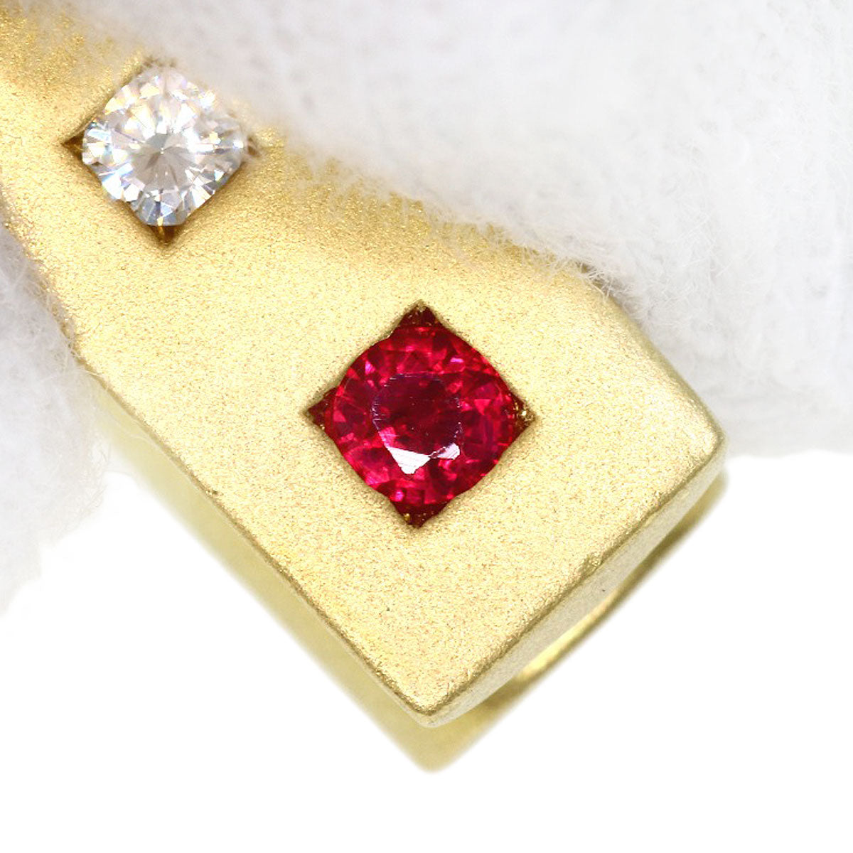 Damiani Ruby Diamond Necklace K18 Yellow Gold Ladies [Used]