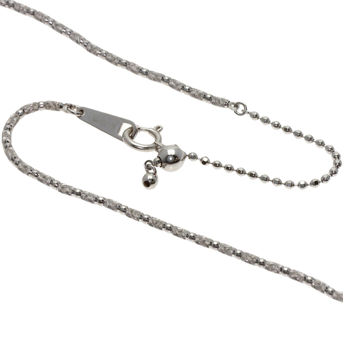 0.405ct Flower motif Garnet Diamond Necklace K18 White Gold 18K Yellow Gold 10g　Ladies
