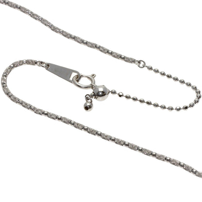 0.405ct Flower motif Garnet Diamond Necklace K18 White Gold 18K Yellow Gold 10g　Ladies