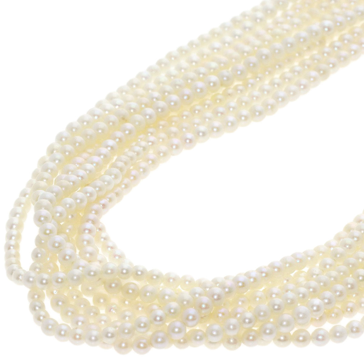 Baby Pearl Diamond 9-strand Necklace K18 Yellow Gold 48.7g　Ladies