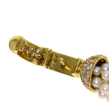 Baby Pearl Diamond 9-strand Necklace K18 Yellow Gold 48.7g　Ladies