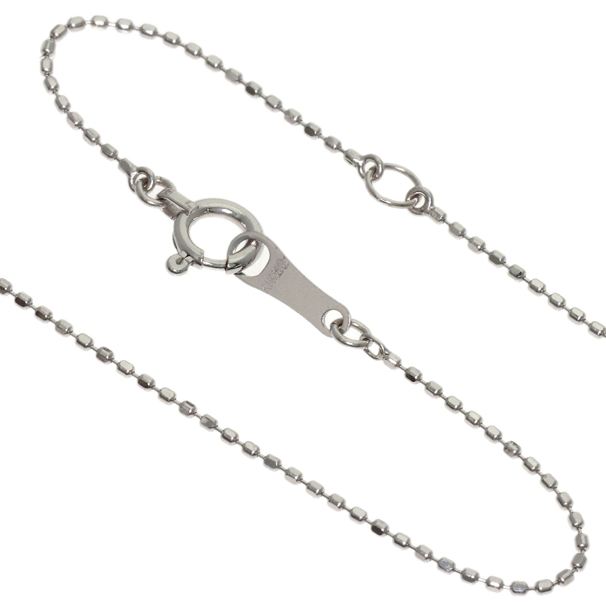 1ct 3P Diamond Necklace K18 White Gold 2.7g　Ladies