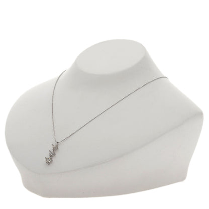 1ct 3P Diamond Necklace K18 White Gold 2.7g　Ladies