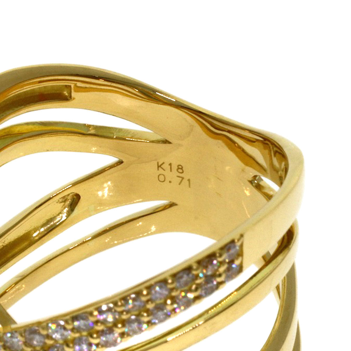 0.71ct Diamond Ring K18 Yellow Gold 9.47g　Ladies