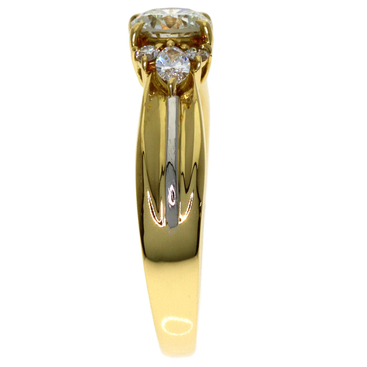 0.517ct Diamond Ring K18 Yellow Gold PT900 3.3g　Ladies