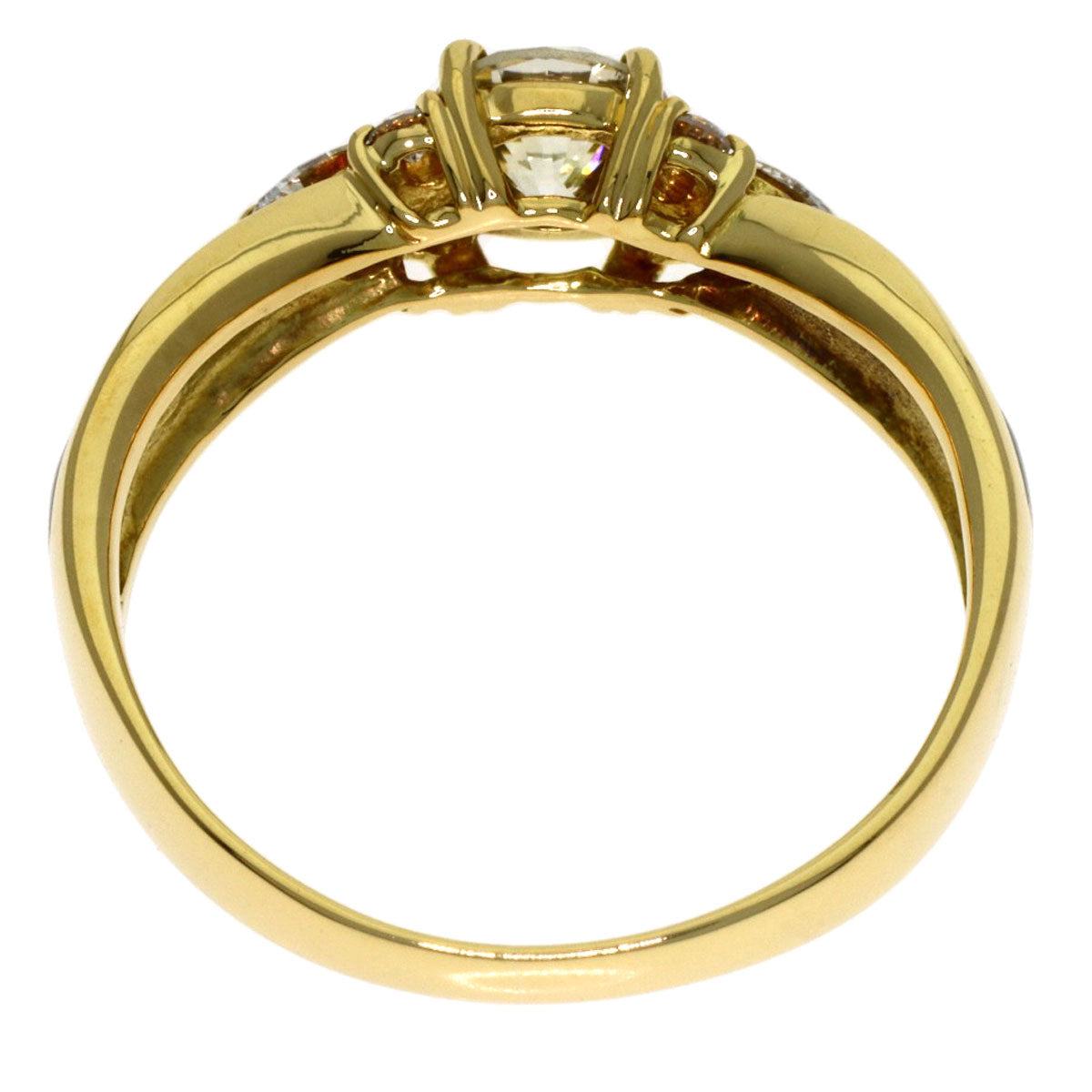0.517ct Diamond Ring K18 Yellow Gold PT900 3.3g　Ladies
