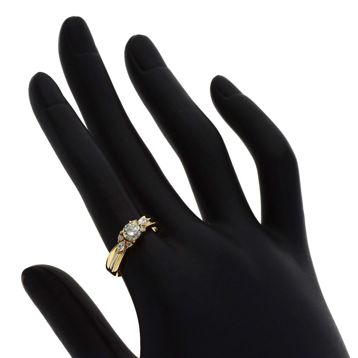 0.517ct Diamond Ring K18 Yellow Gold PT900 3.3g　Ladies
