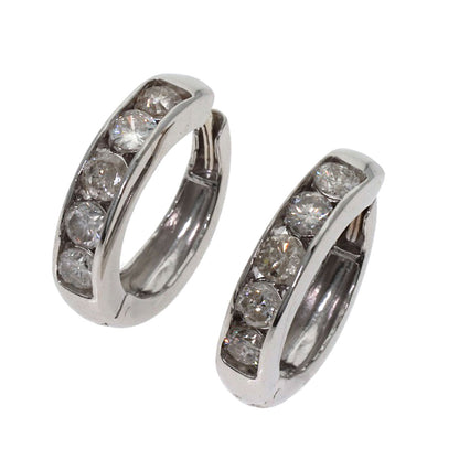 0.5ct Hoop Diamond earring Platinum PT900 7.1g　Ladies