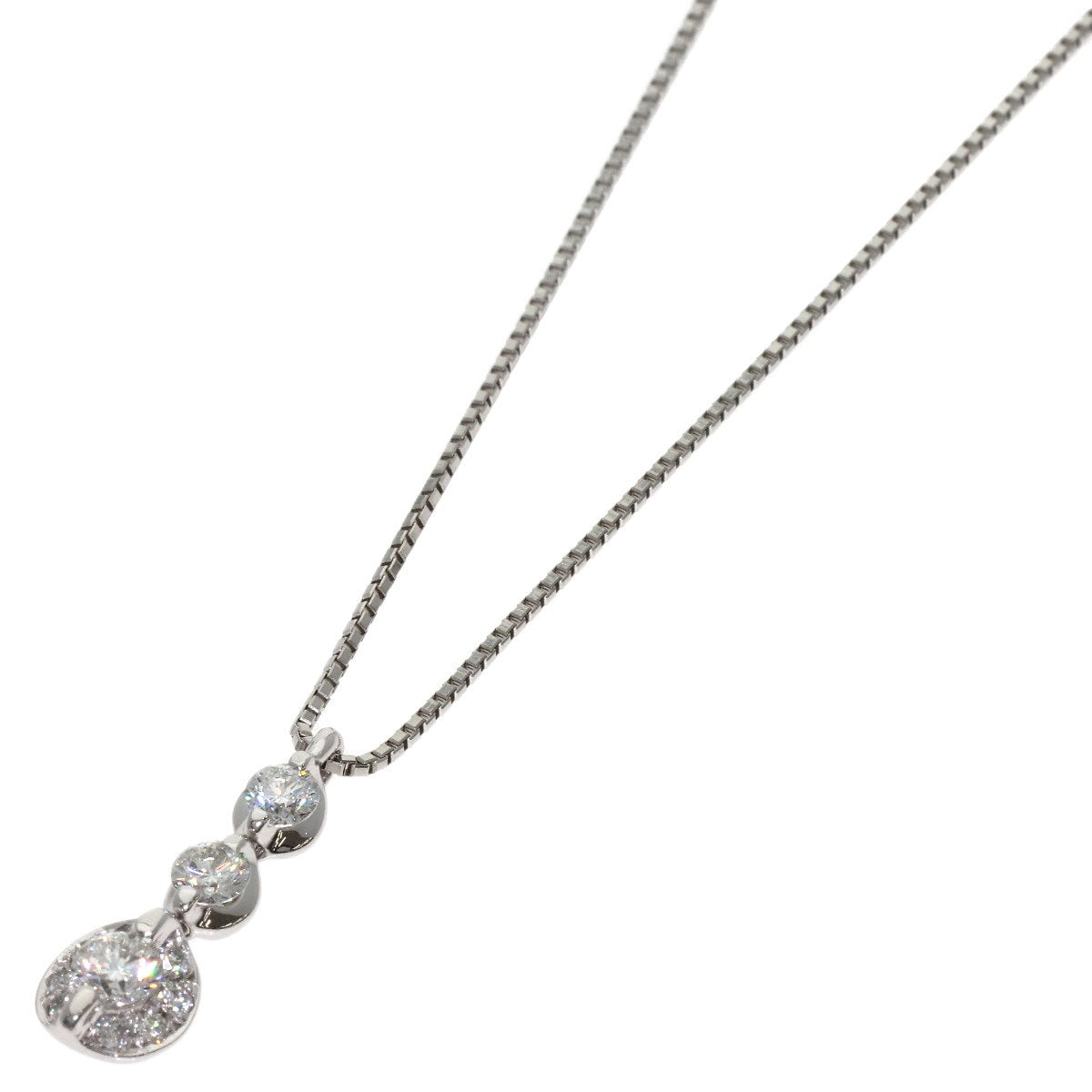 0.33ct Diamond Necklace Platinum PT900 PT850 3.8g　Ladies