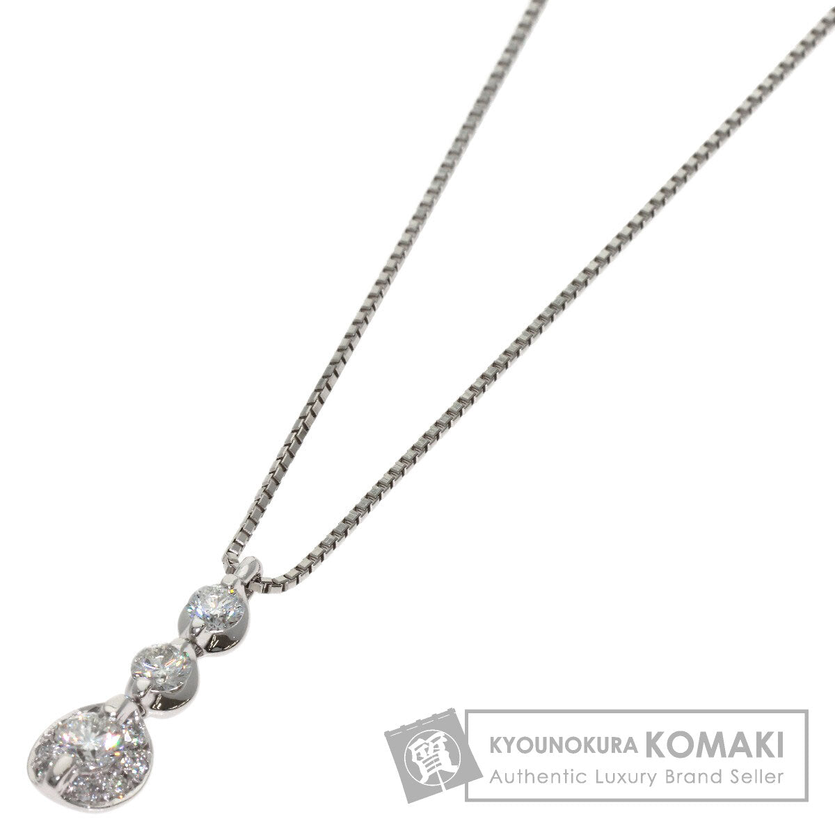 0.33ct Diamond Necklace Platinum PT900 PT850 3.8g　Ladies